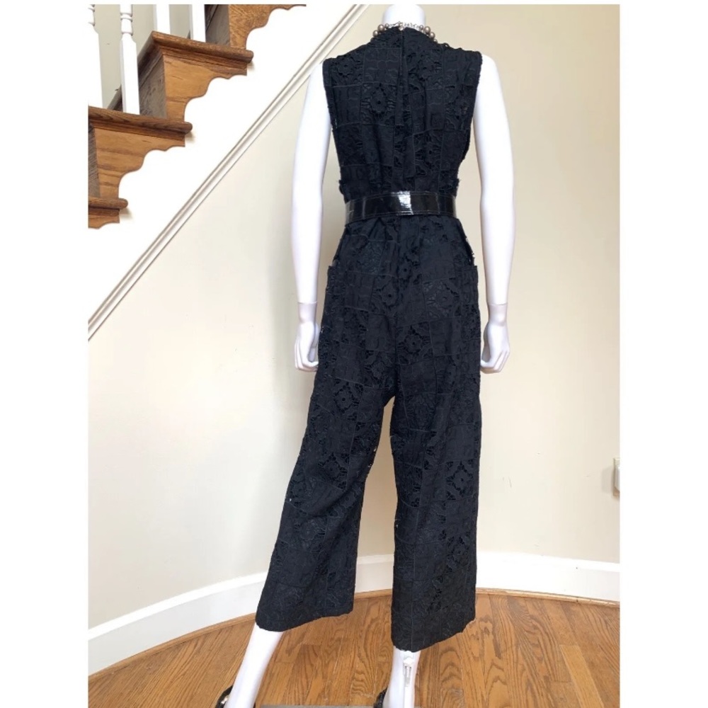 ZARA LIMITED EDITION BLACK embroidered brocade eyelet jumpsuit NWT